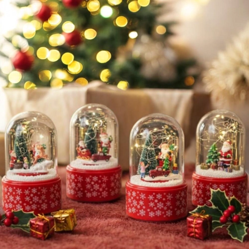 ESFERA DE NIEVE LED MUSICAL ADORNO NAVIDEÑO DECORATIVO - 1