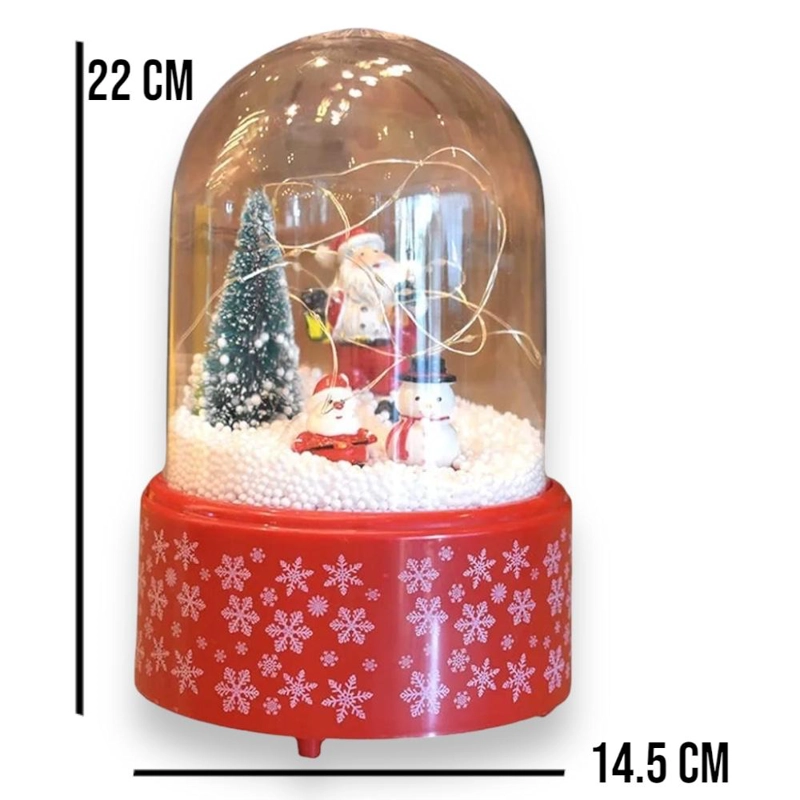 ESFERA DE NIEVE LED MUSICAL ADORNO NAVIDEÑO DECORATIVO - 2