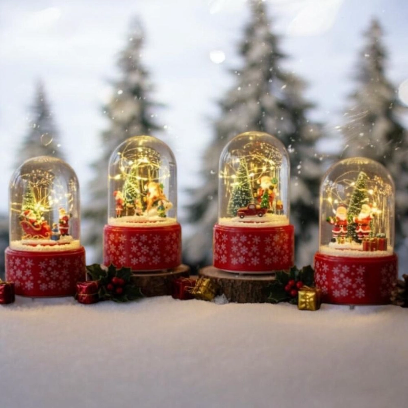 ESFERA DE NIEVE LED MUSICAL ADORNO NAVIDEÑO DECORATIVO - 5