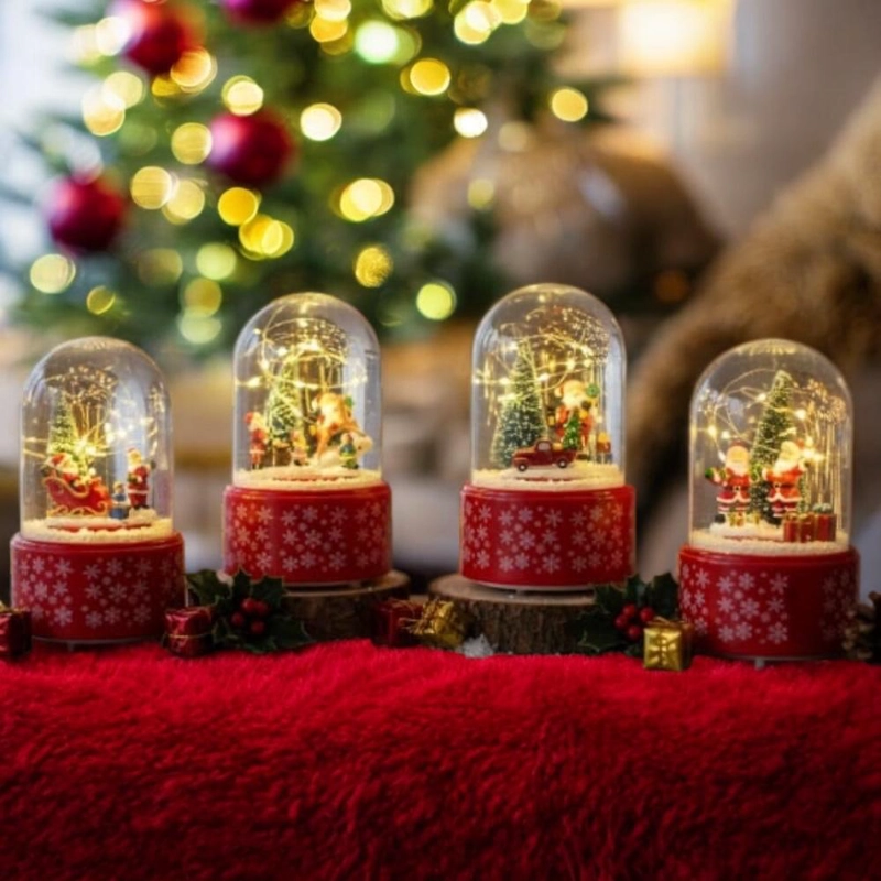 ESFERA DE NIEVE LED MUSICAL ADORNO NAVIDEÑO DECORATIVO - 6