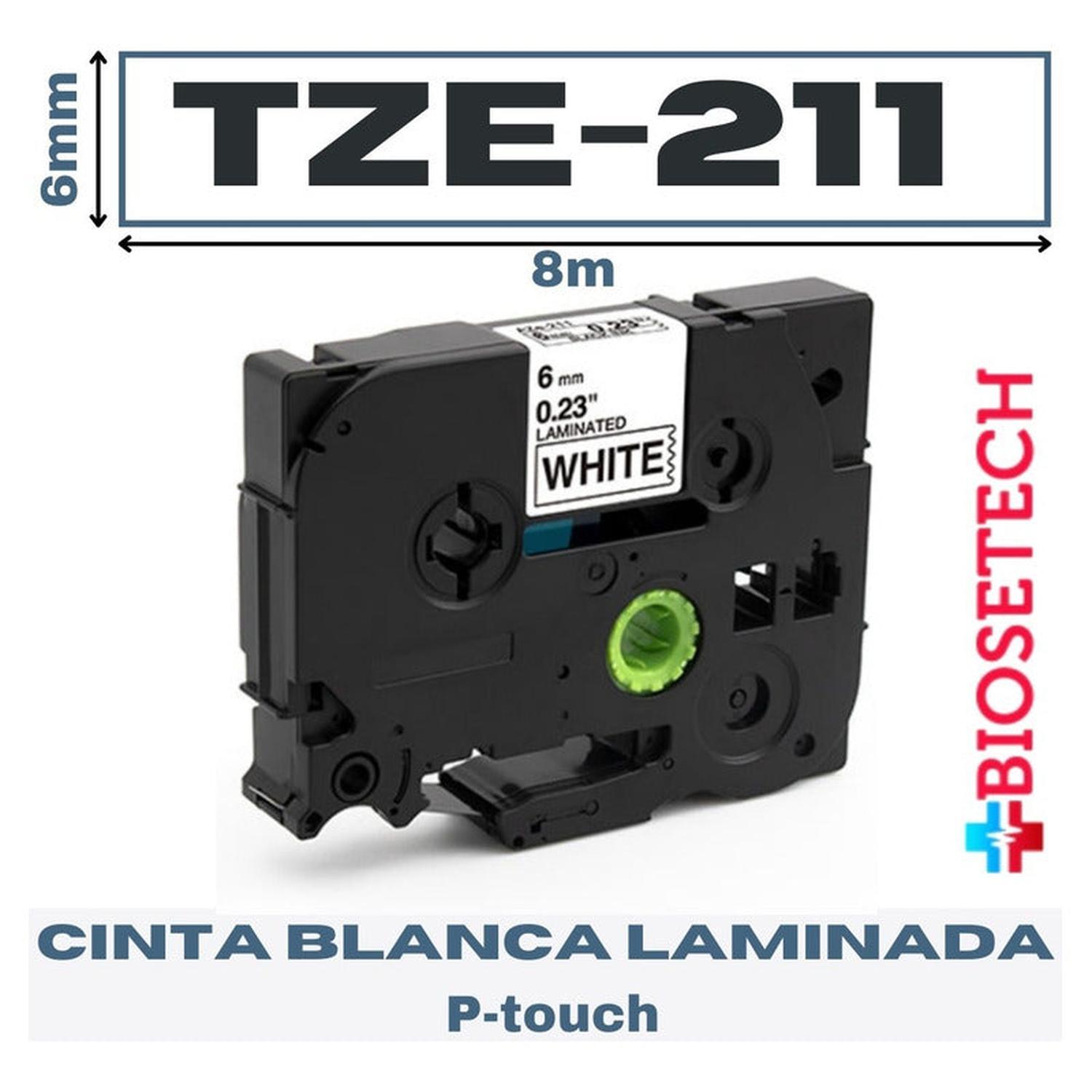 CINTA LUMIPETS TZE-211 PARA ROTULADORA BROTHER MODELO PT 6MM X 8M - 1