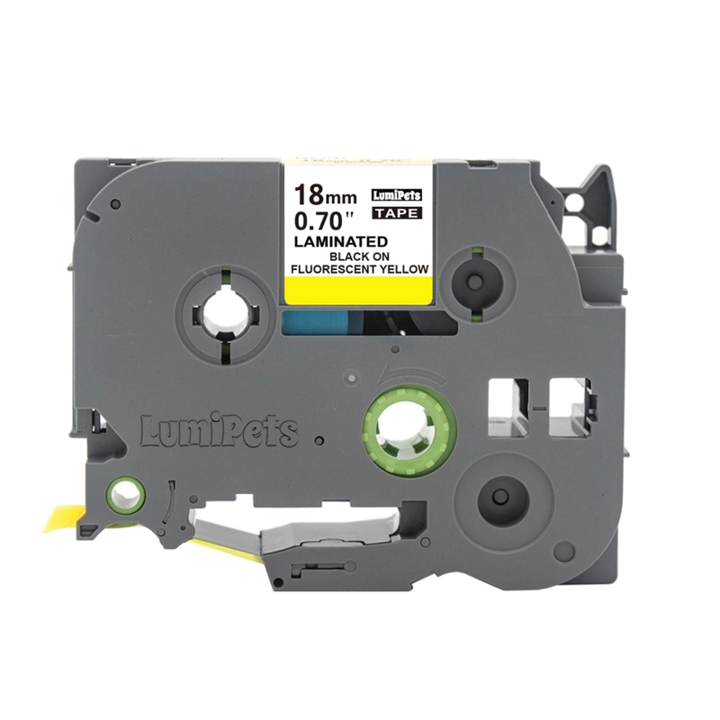 CINTA FLUORESCENTE LUMIPETS PARA ROTULADORA BROTHER TZE-C41 18MM - 1