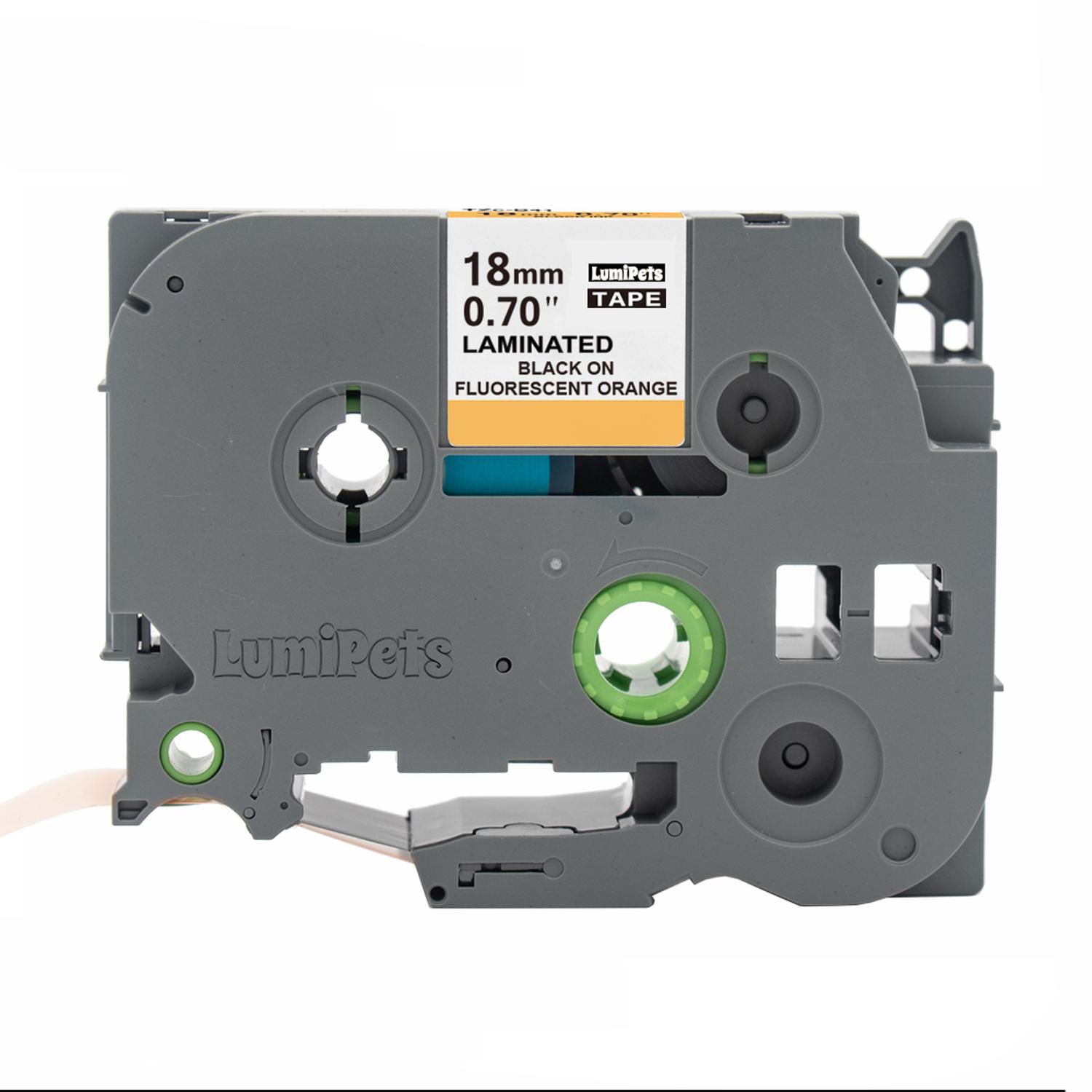 CINTA FLUORESCENTE LUMIPETS PARA ROTULADORA BROTHER TZE-B41 18MM - 1
