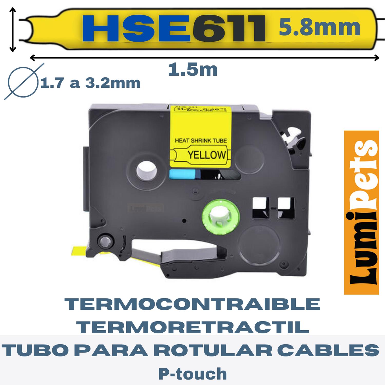 CINTA LUMIPETS TERMOCONTRAIBLE HSE-611 ALTERNATIVA BROTHER 5.8 MM AMARILLA - 1