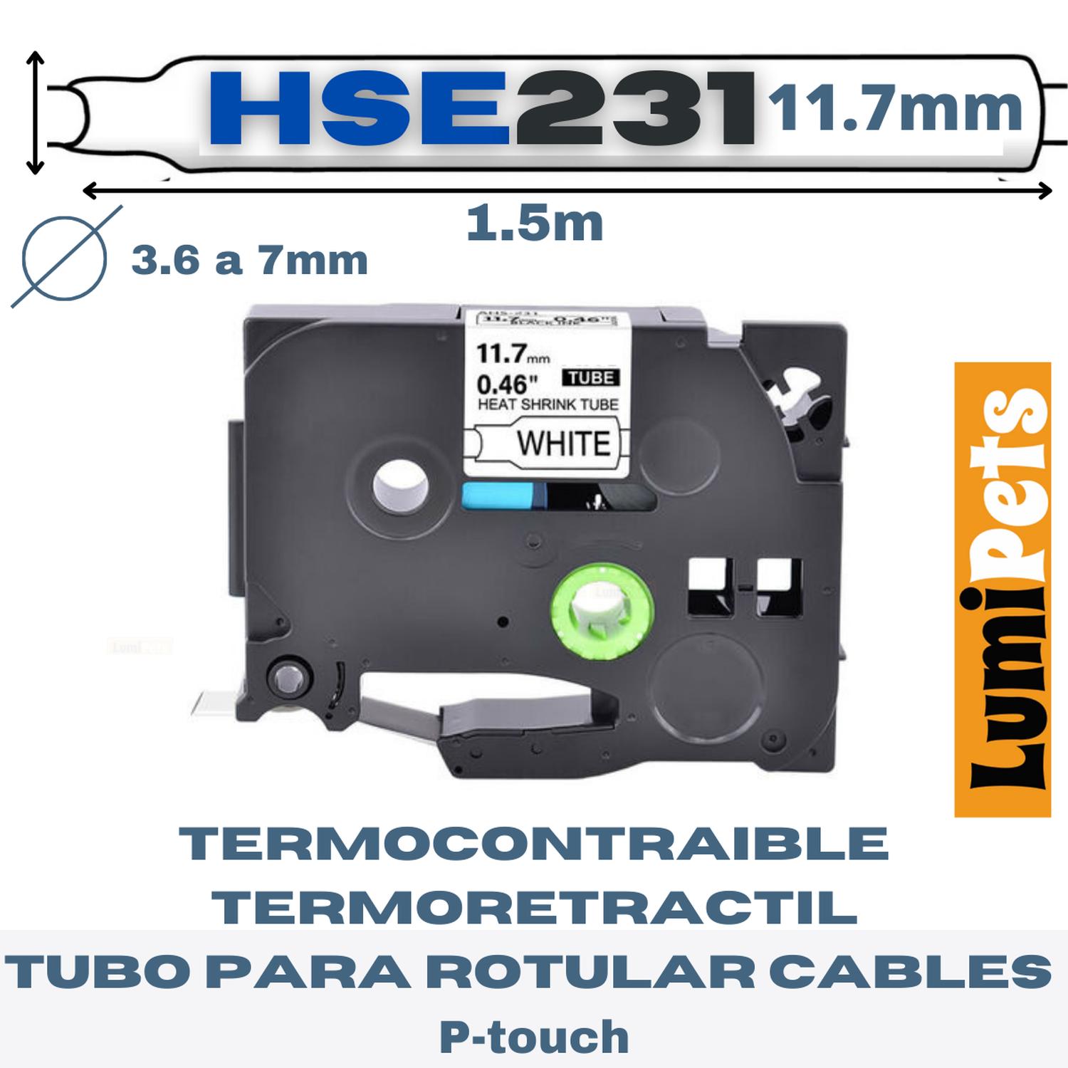 CINTA LUMIPETS TERMOCONTRAIBLE HSE-231 ALTERNATIVA BROTHER 11.7 MM BLANCA - 1