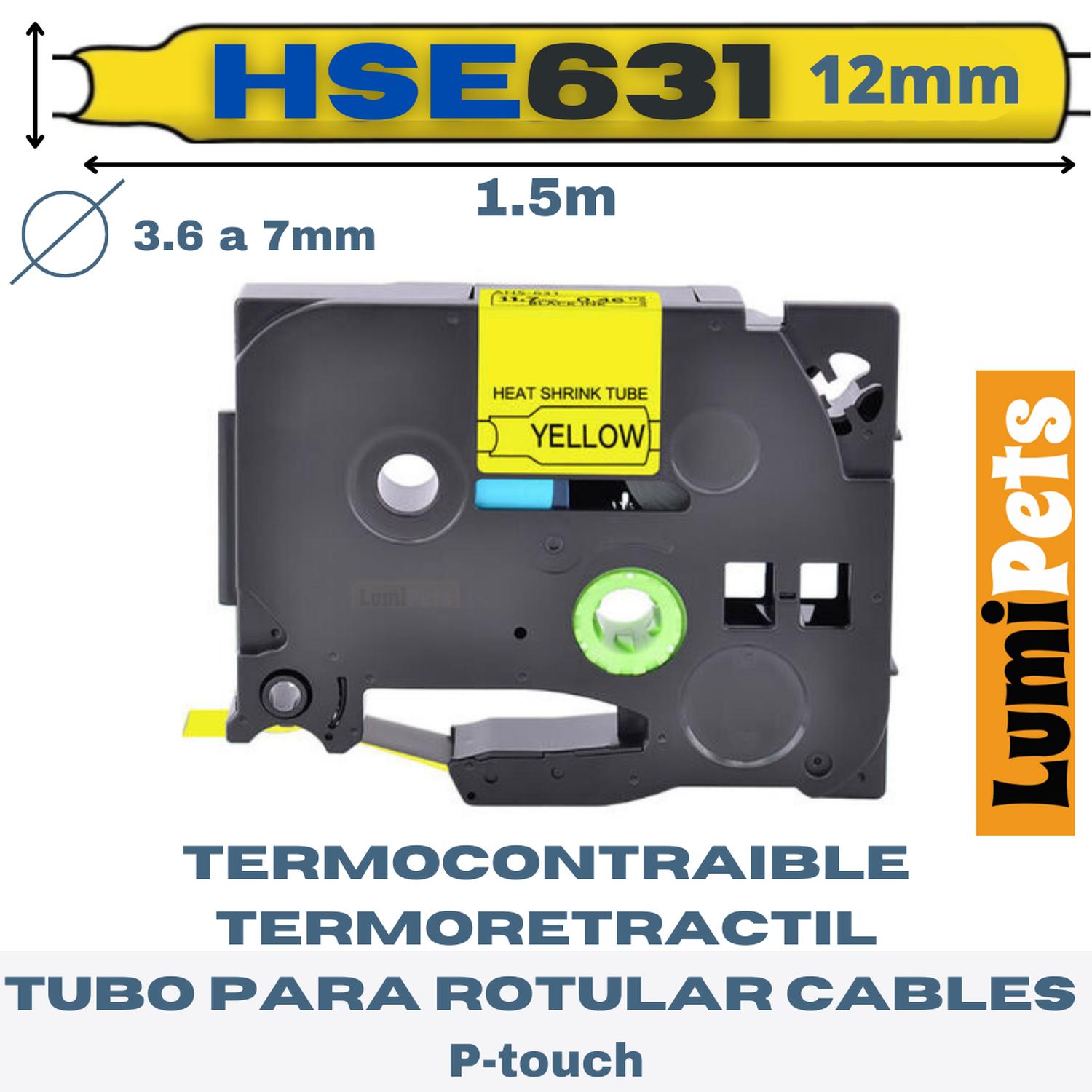 CINTA LUMIPETS TERMOCONTRAIBLE HSE-631 ALTERNATIVA BROTHER 11.7 MM AMARILLA - 1
