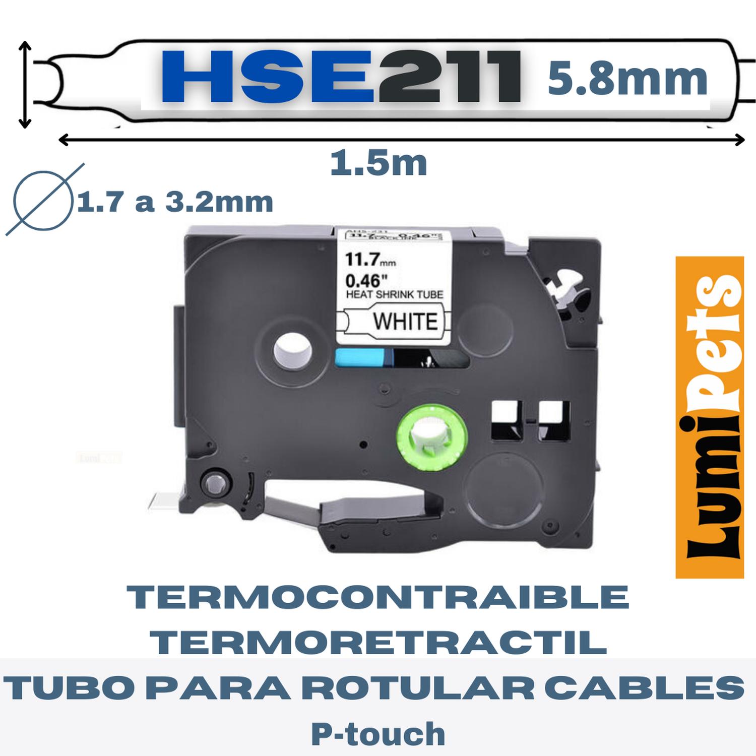 CINTA LUMIPETS TERMOCONTRAIBLE HSE-211 ALTERNATIVA BROTHER 5.8 MM BLANCA - 1