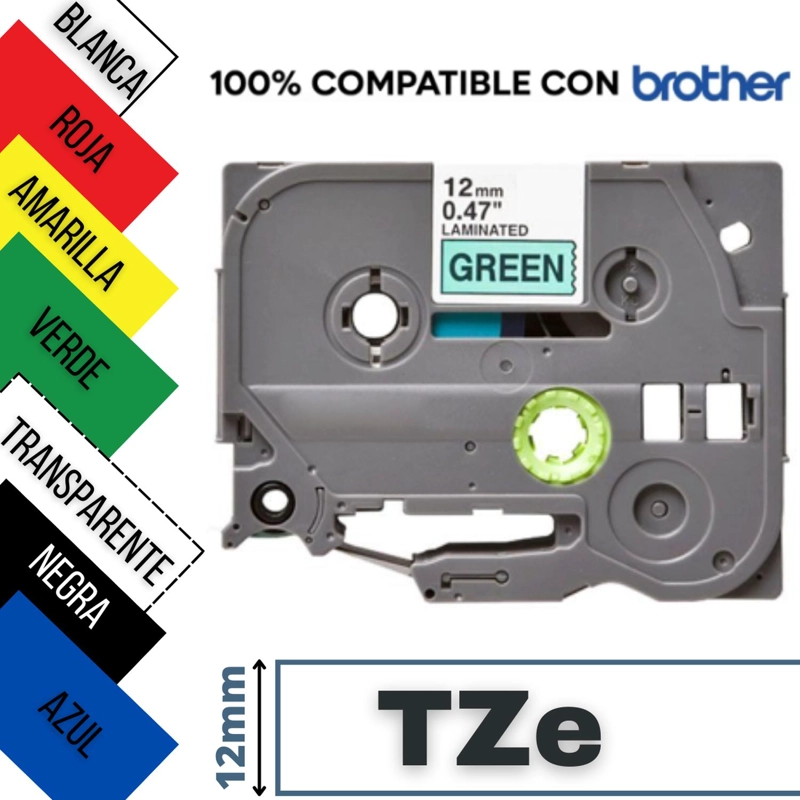 CINTA ETIQUETADORA LUMIPETS TZE ALTERNATIVA 12MM X 8M VARIOS COLORES - 1