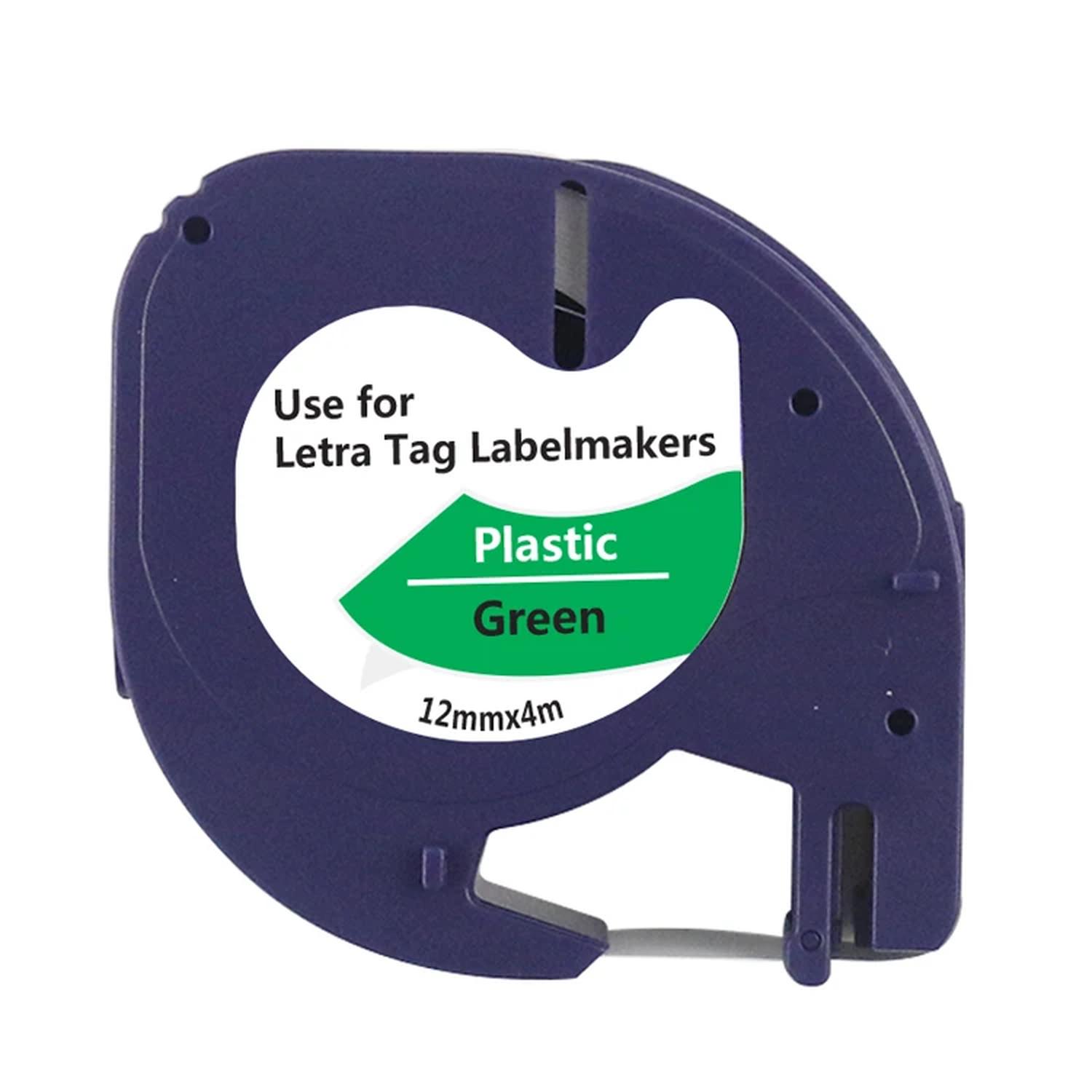 CINTA TIPO LETRATAG PARA ROTULADORA DYMO 12MM X 4M | VERDE 91334 - 1