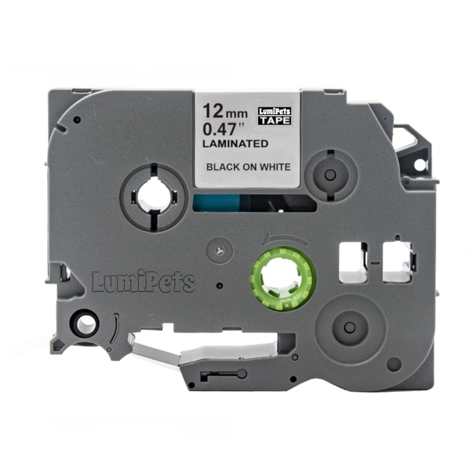 CINTA ALTERNATIVA BROTHER PT-H110 12MM X 8M VARIOS COLORES TAMAÑO 120B BLANCA LETRA NEGRA - 1