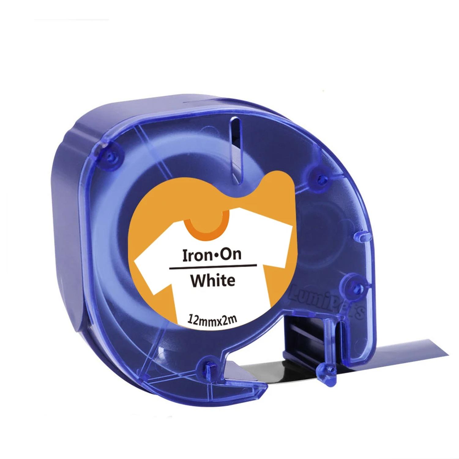 CINTA ESTAMPA TELA TIPO LETRATAG DYMO 12MM X 2M NEGRO 18769 - 1