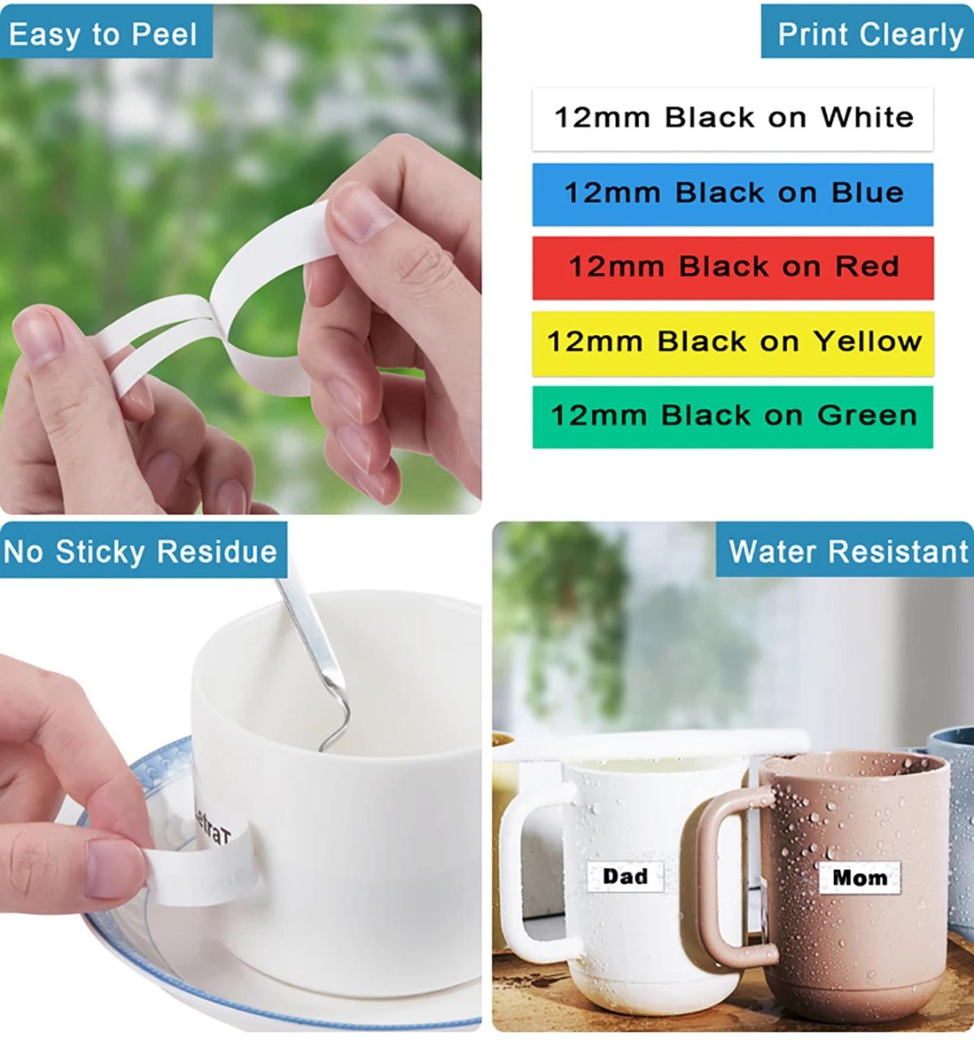 CINTA COMPATIBLE LETRATAG ROTULADORA DYMO 12MM PLASTICA TRANSPARENTE TEXTO NEGRO 16952 - 4