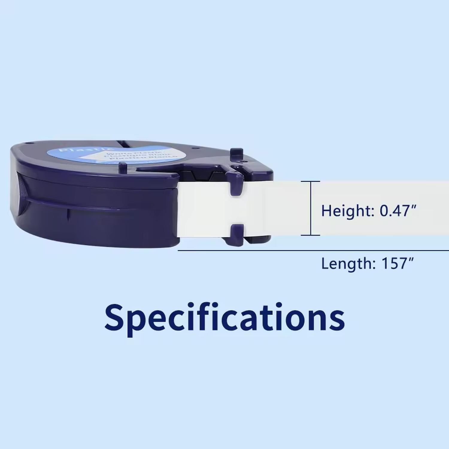 CINTA COMPATIBLE LETRATAG ROTULADORA DYMO 12MM PLASTICA AZUL TEXTO NEGRO 91335 - 3