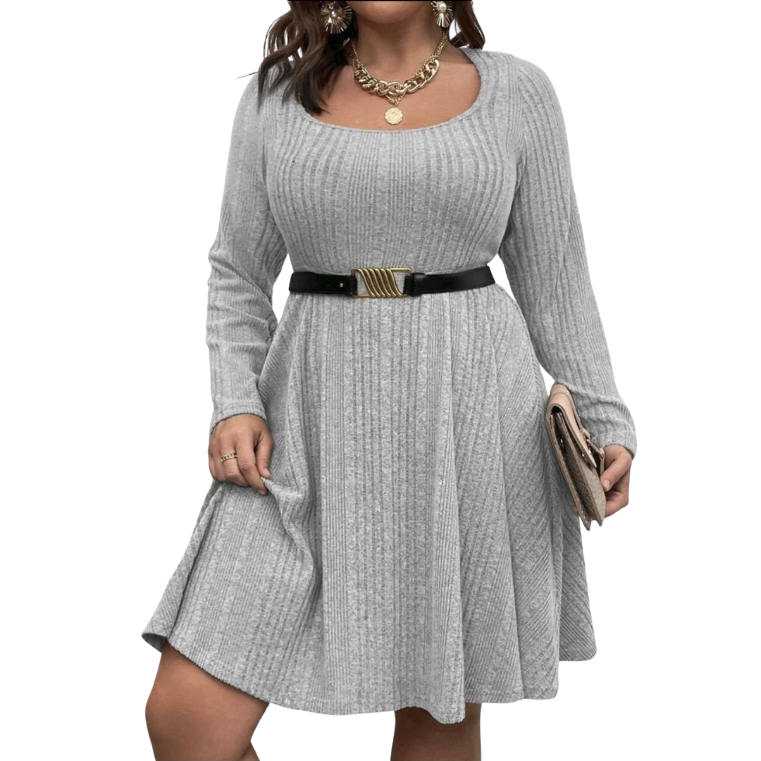 VESTIDO CORTO MUJER KADRIHEL GRIS CLARO I011 MANGA LARGA INVIERNO OTOÑO BUCANERAS - 2