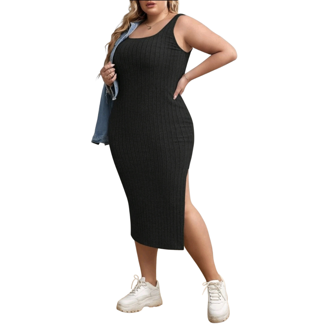 VESTIDO AJUSTADO MUJER KADRIHEL NEGRO I009 SIN MANGA INVIERNO OTOÑO BUCANERAS - 2