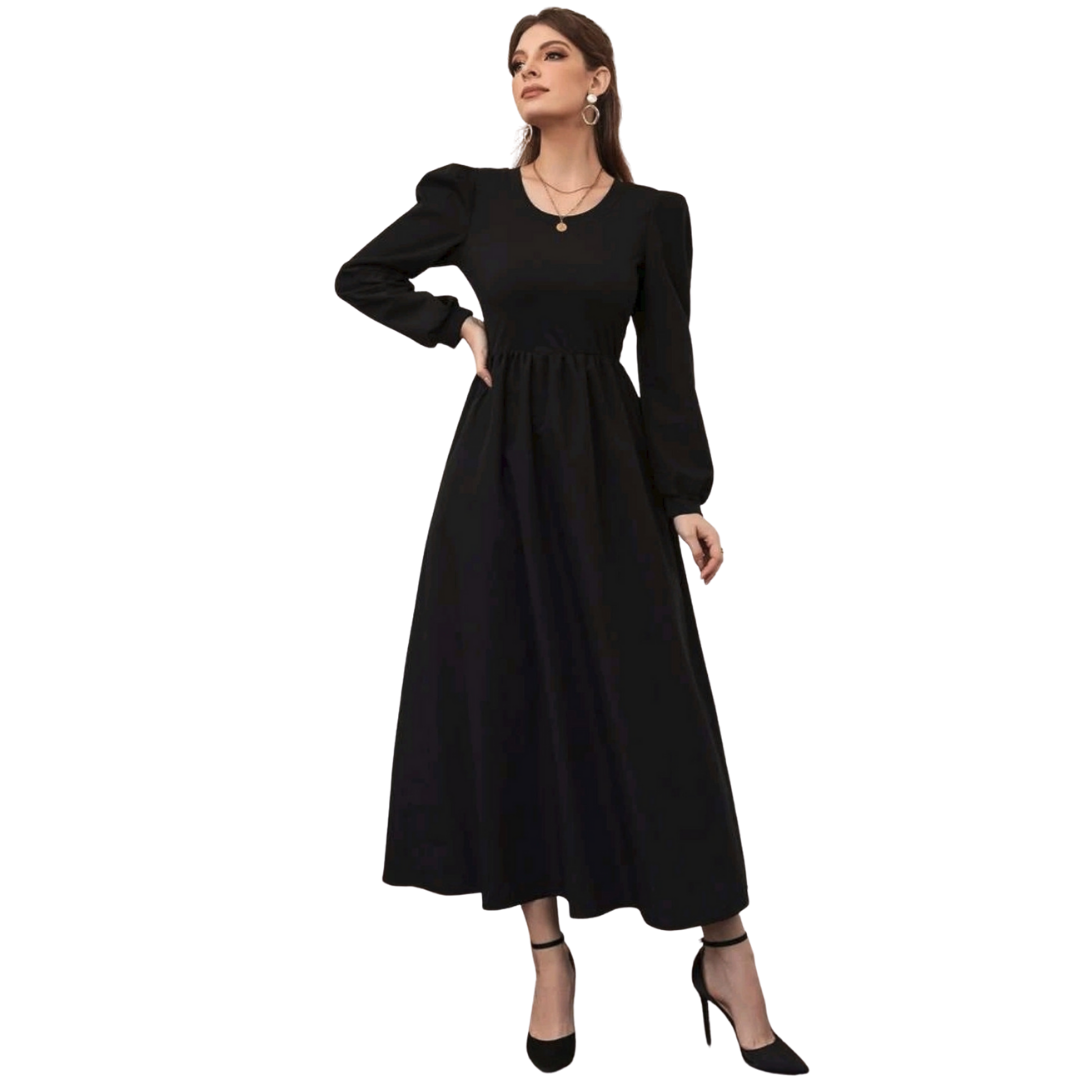 VESTIDO LARGO MUJER KADRIHEL NEGRO I004 MANGA LARGA INVIERNO OTOÑO - 1
