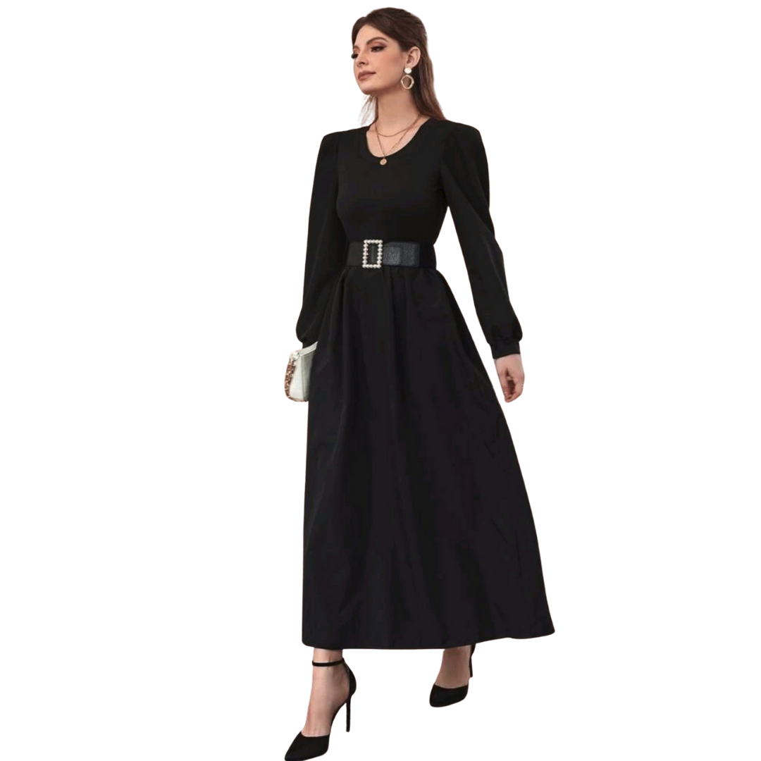 VESTIDO LARGO MUJER KADRIHEL NEGRO I004 MANGA LARGA INVIERNO OTOÑO - 2