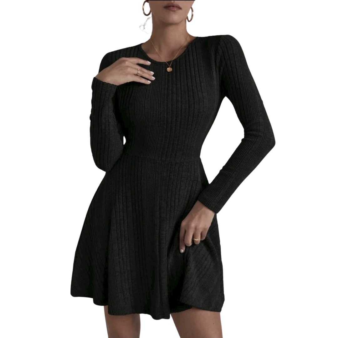 VESTIDO CORTO MUJER KADRIHEL GRIS I035 MANGA LARGA INVIERNO OTOÑO BUCANERAS - 1