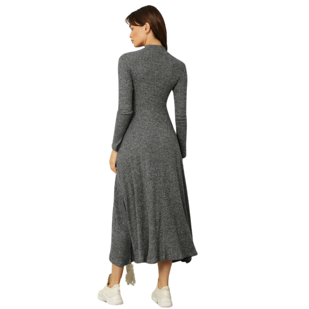 VESTIDO LARGO MUJER KADRIHEL GRIS CLARO I041 IDEAL PARA OTOÑO INVIERNO - 2