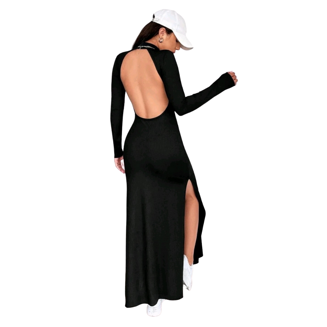 VESTIDO LARGO AJUSTADO MANGA LARGA IDEAL PARA PRIMAVERA VERANO V037 - 2