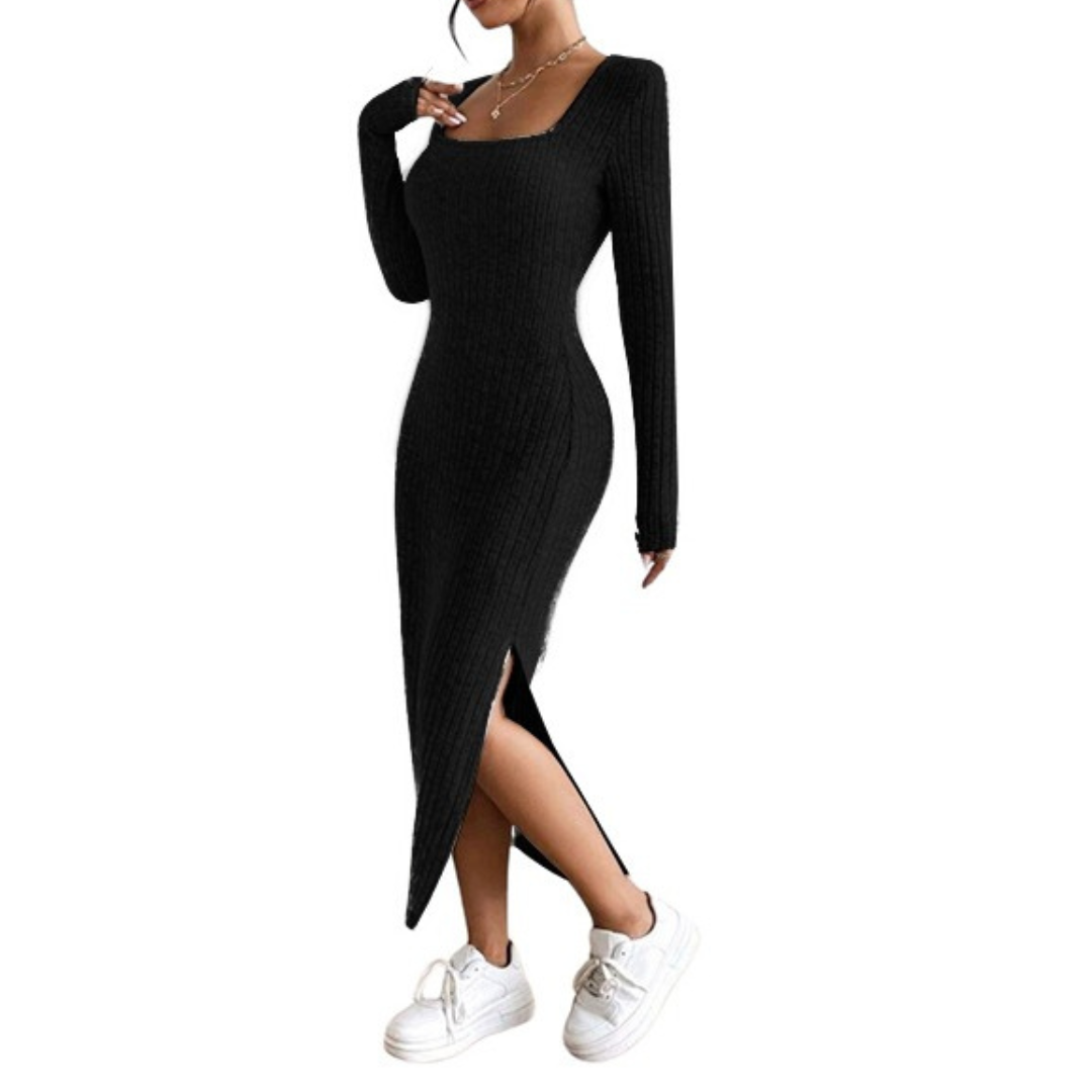 VESTIDO AJUSTADO MANGA LARGA CON ABERTURA IDEAL PARA PRIMAVERA VERANO V035 - 2