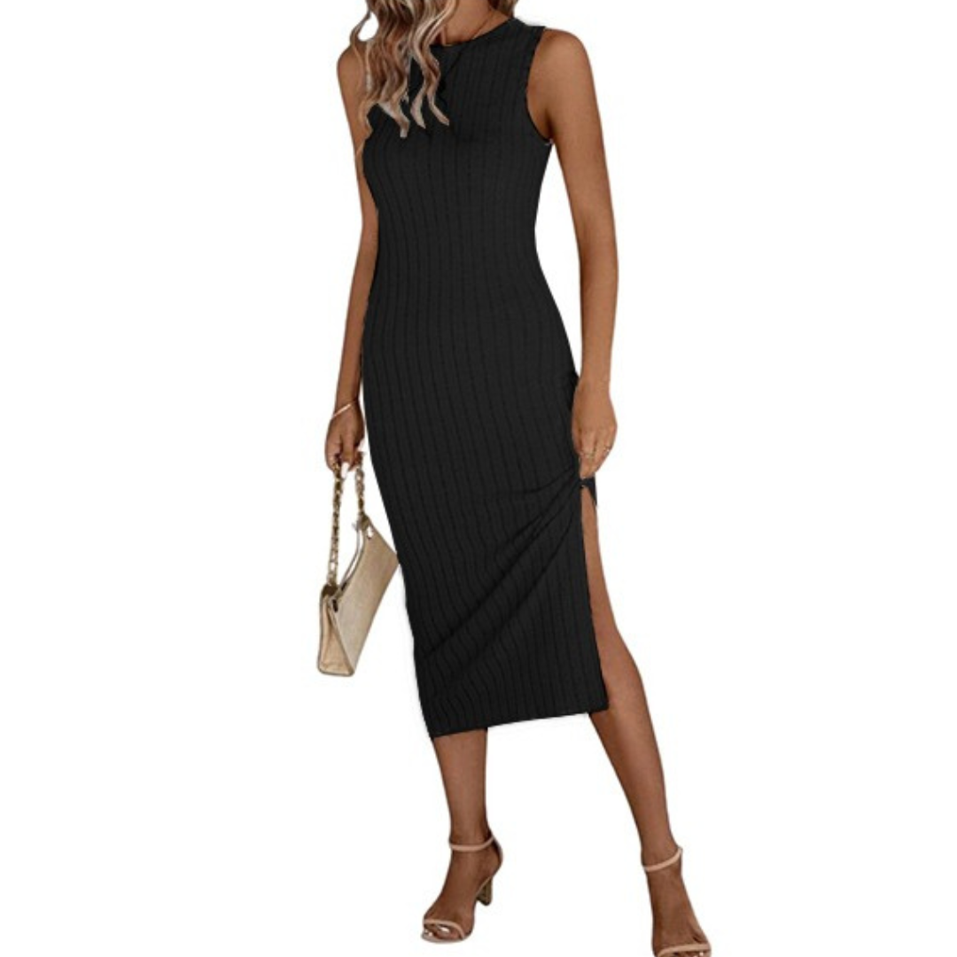 VESTIDO MUJER KADRIHEL NEGRO SUELTO IDEAL PARA FIESTA GALA COCTEL BODA VC033 - 2