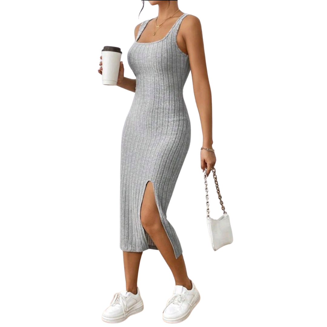 VESTIDO AJUSTADO SIN MANGAS CON ABERTURA IDEAL PARA PRIMAVERA VERANO V032 - 2