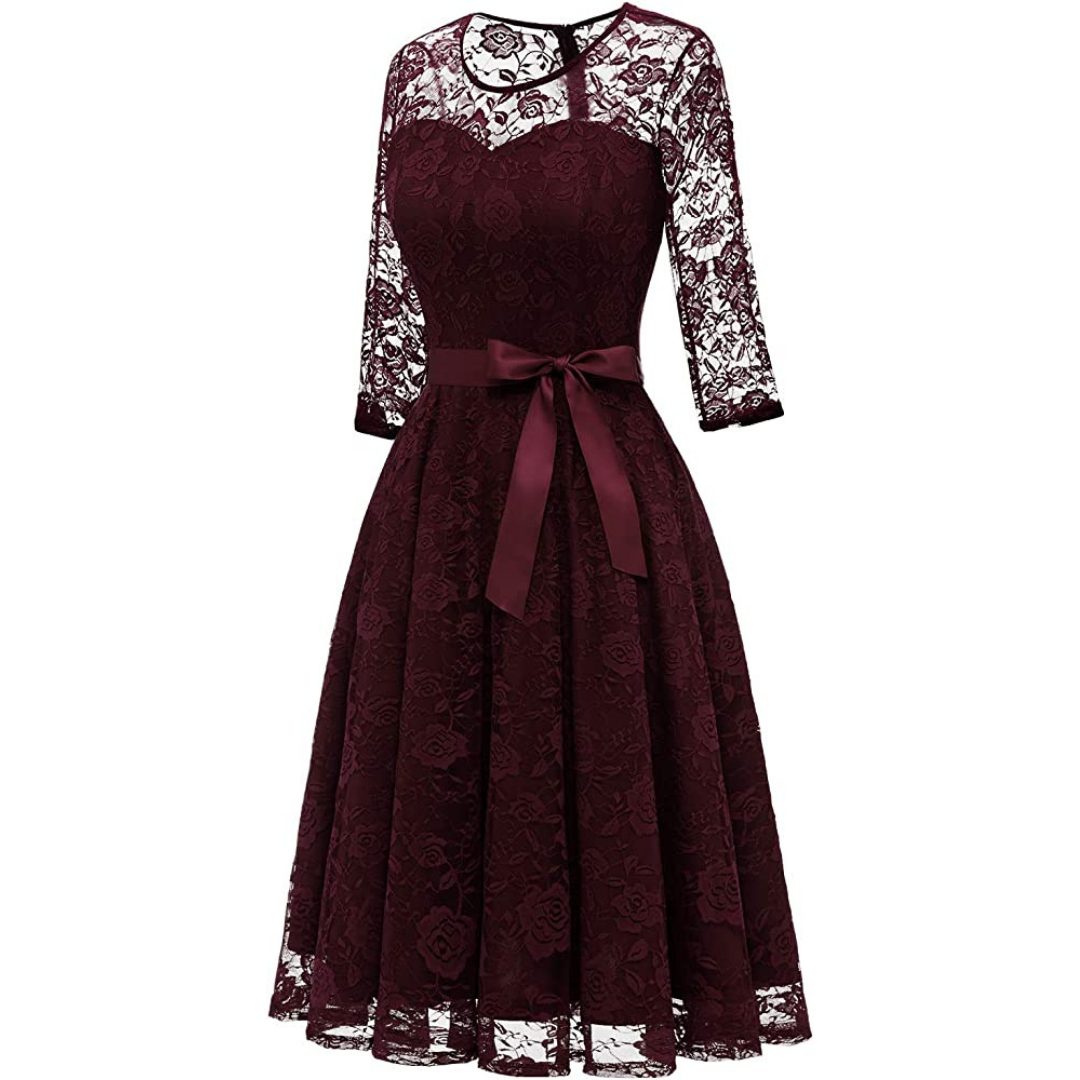 VESTIDO ACAMPANADO IDEAL PARA FIESTA GALA COCTEL BODA VC002 - 1