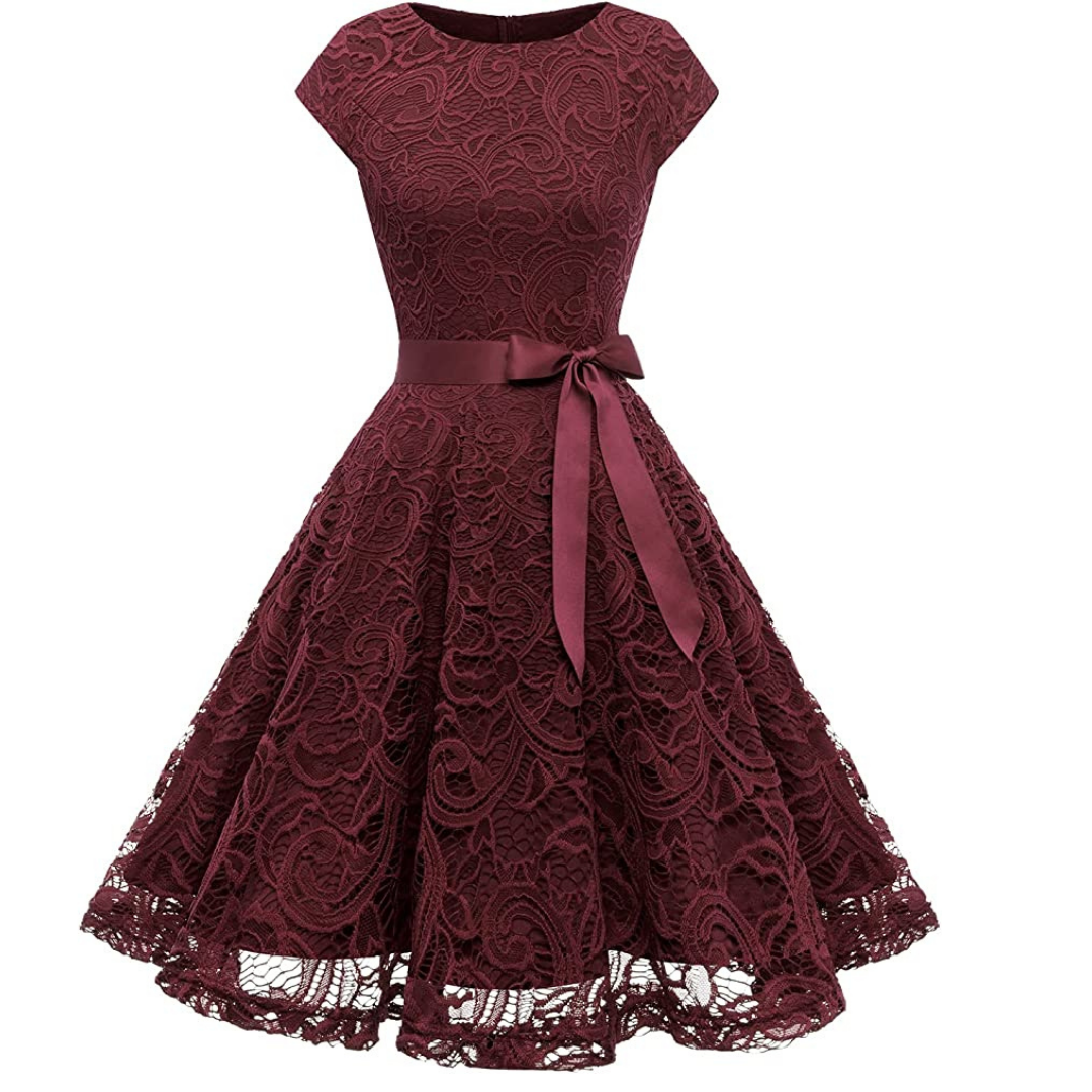 VESTIDO ACAMPANADO IDEAL PARA FIESTA GALA COCTEL BODA VC005 - 1