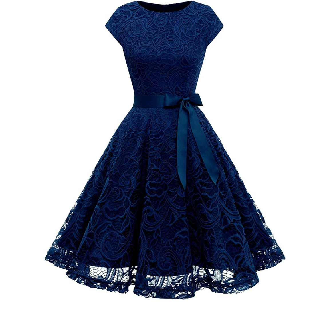 VESTIDO ACAMPANADO IDEAL PARA FIESTA GALA COCTEL BODA VC005 - 1