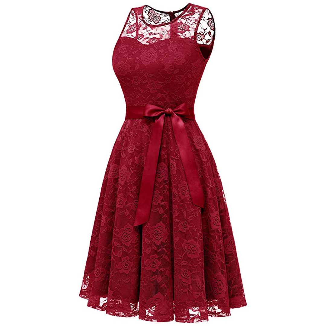 VESTIDO ACAMPANADO IDEAL PARA FIESTA GALA COCTEL BODA VC007 - 1