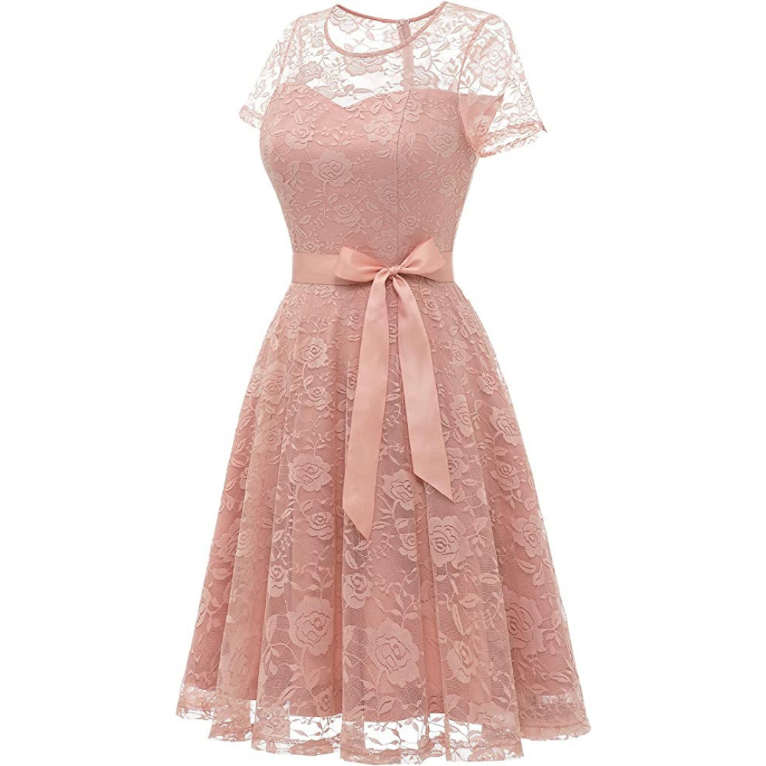 VESTIDO ACAMPANADO IDEAL PARA FIESTA GALA COCTEL BODA VC004 - 1