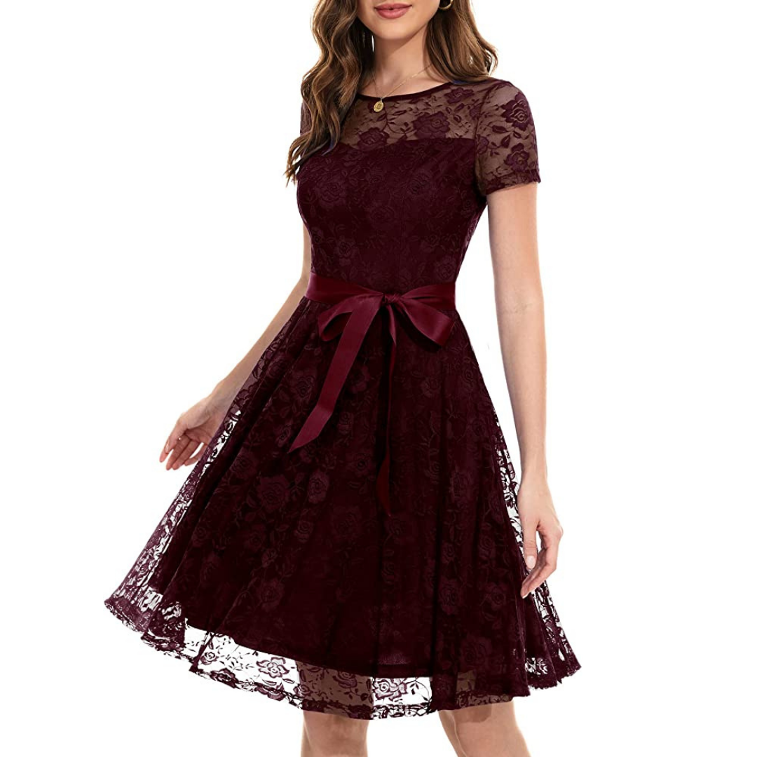 VESTIDO ACAMPANADO IDEAL PARA FIESTA GALA COCTEL BODA VC004 - 1