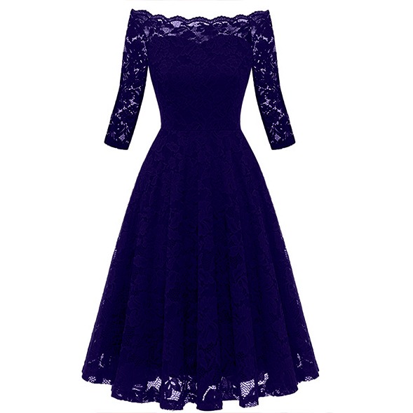 VESTIDO ACAMPANADO IDEAL PARA FIESTA GALA COCTEL BODA VC008 - 1