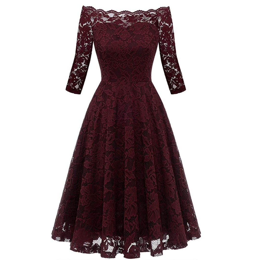 VESTIDO ACAMPANADO IDEAL PARA FIESTA GALA COCTEL BODA VC008 - 1