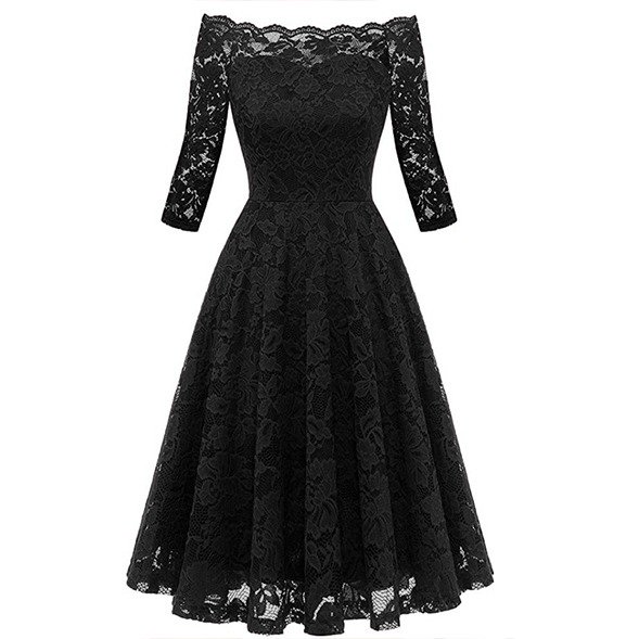 VESTIDO ACAMPANADO IDEAL PARA FIESTA GALA COCTEL BODA VC008 - 1