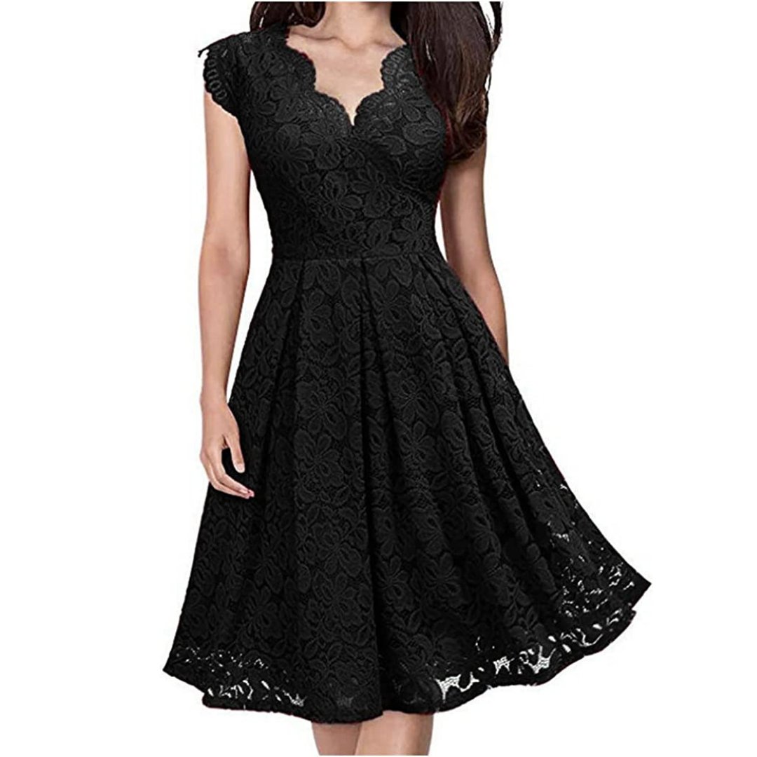 VESTIDO ACAMPANADO IDEAL PARA FIESTA GALA COCTEL BODA VC011 - 1