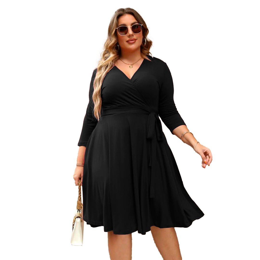 VESTIDO MUJER KADRIHEL ROJO SEMIACAMPANADO IDEAL PARA FIESTA GALA COCTEL BODA VC031 - 1