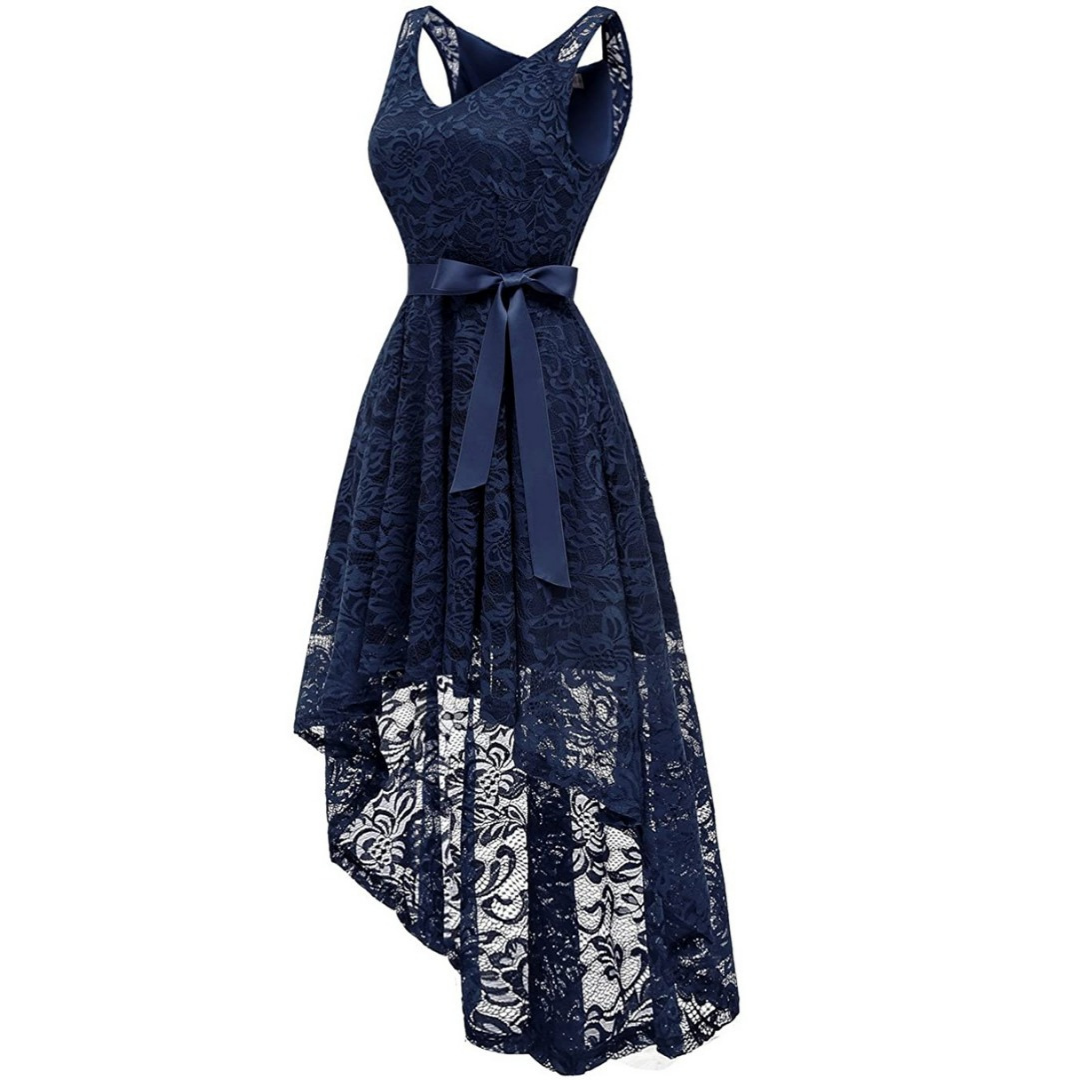 VESTIDO ASIMETRICO MUJER KADRIHEL AZUL ELECTRICO IDEAL PARA FIESTA GALA COCTEL BODA VA016 - 1