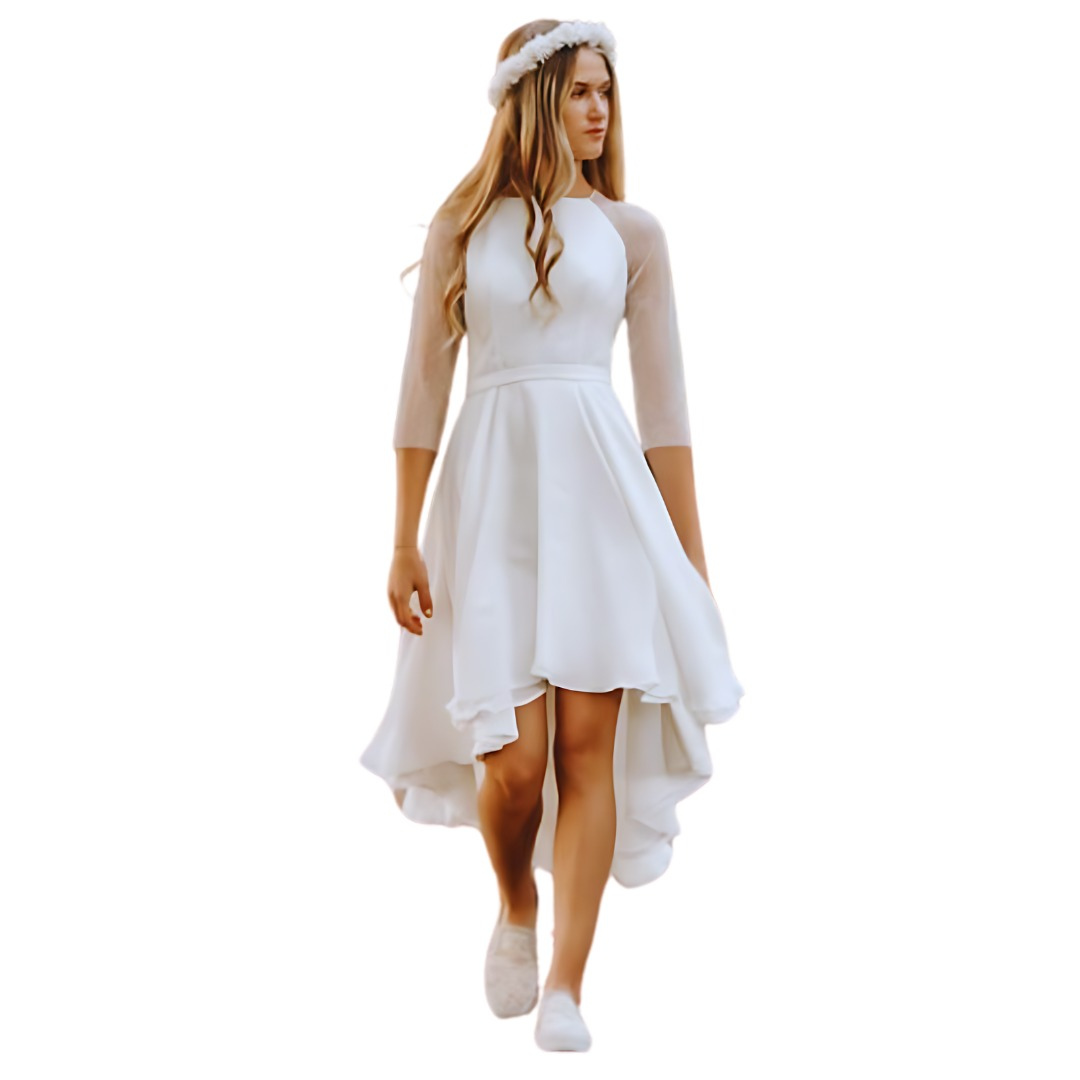 VESTIDO ASIMETRICO MUJER KADRIHEL BLANCO IDEAL PARA FIESTA GALA COCTEL BODA KYE03 - 1