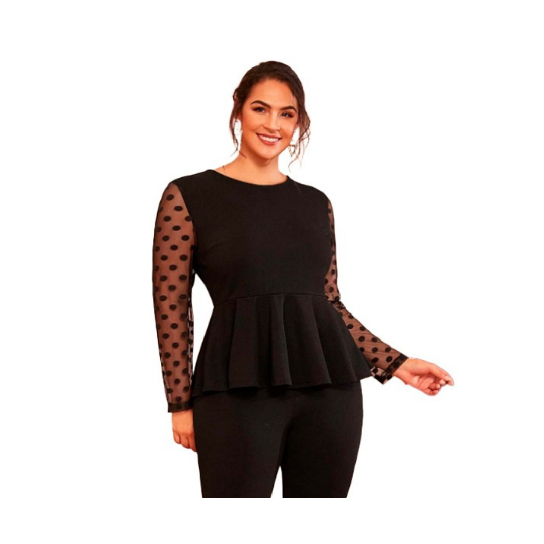 BLUSA MUJER KADRIHEL NEGRO SIN HOMBROS IDEAL PARA FIESTA GALA COCTEL BODA KYEW - 1