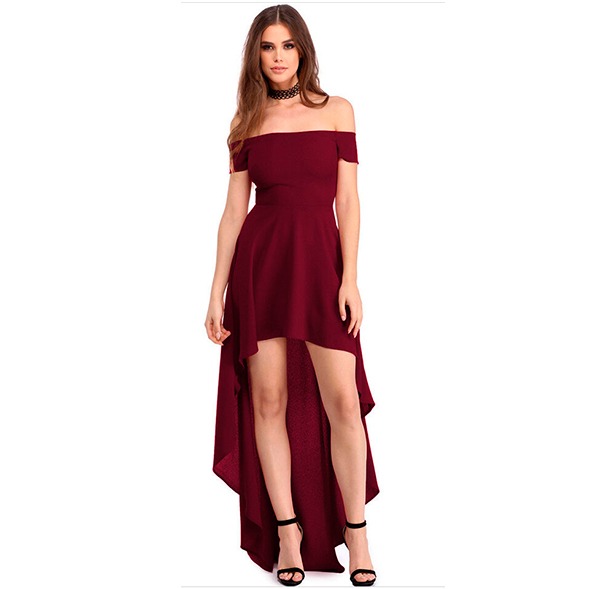 VESTIDO ASIMETRICO MUJER KADRIHEL BURDEO IDEAL PARA FIESTA GALA COCTEL BODA VA011 - 1