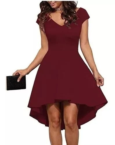 VESTIDO ASIMETRICO MUJER KADRIHEL AZUL MARINO IDEAL PARA FIESTA GALA COCTEL BODA VA012 - 1