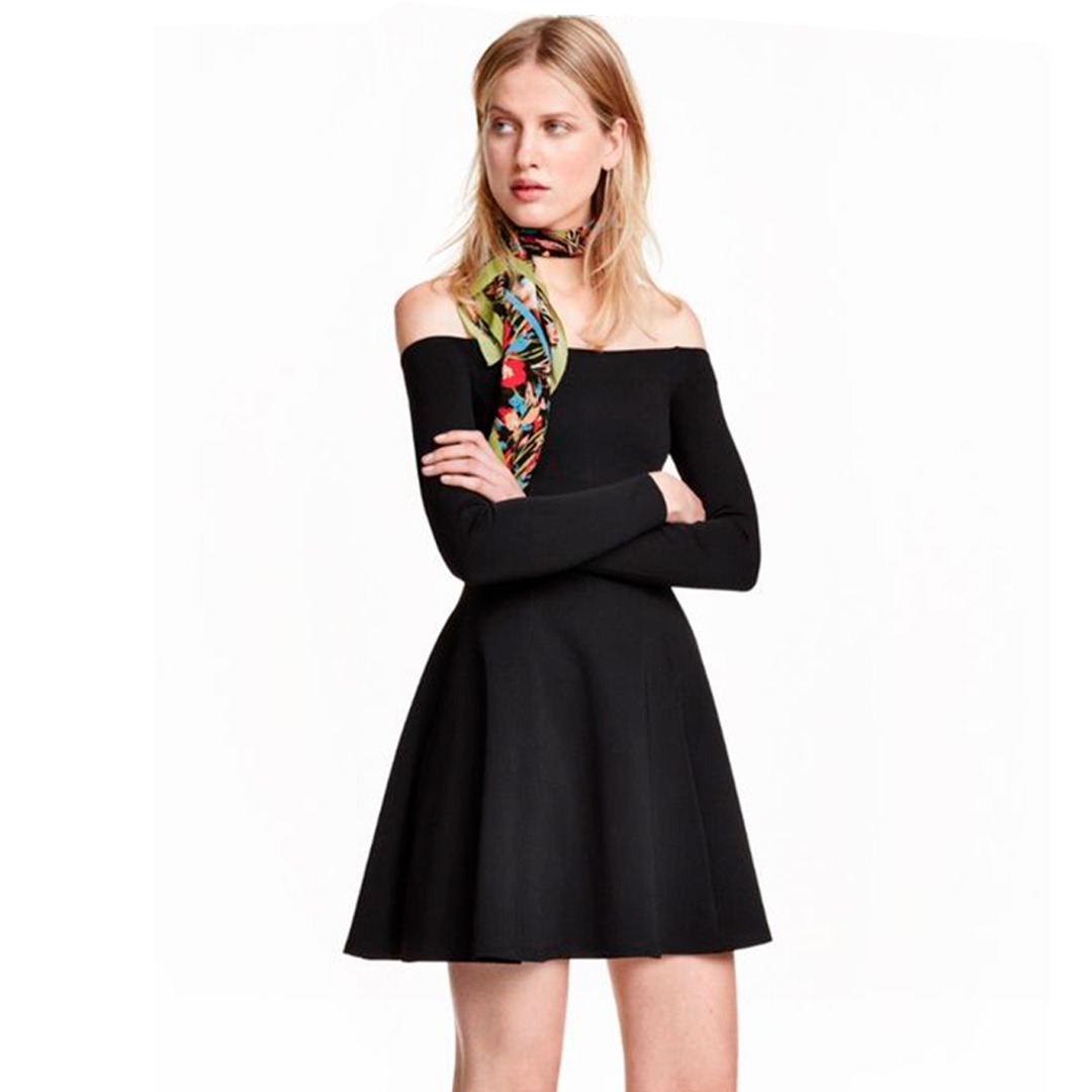 VESTIDO ACAMPANADO MUJER KADRIHEL NEGRO IDEAL PARA FIESTA GALA COCTEL BODA VC026 - 1