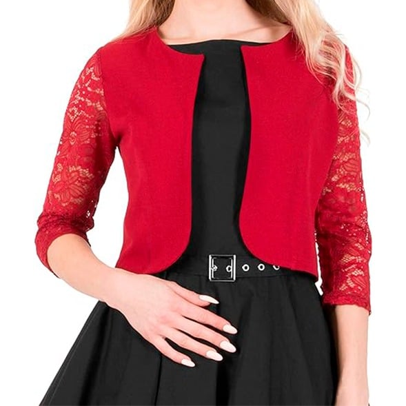 TAPADO BOLERO CHAL MUJER KADRIHEL NEGRO VESTIDO IDEAL PARA FIESTA GALA COCTEL BODA T004 - 1