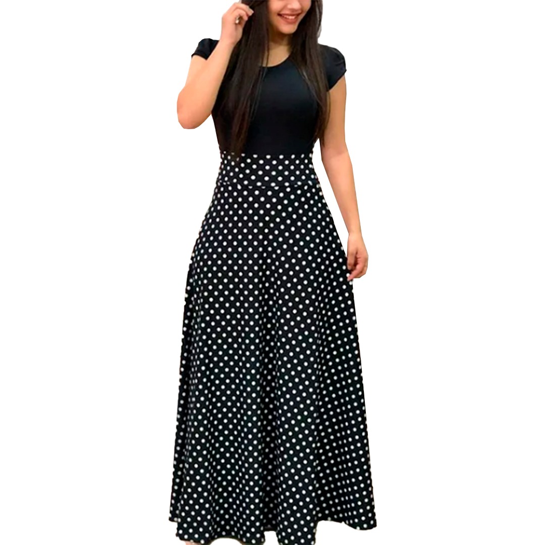 VESTIDO LARGO MUJER KADRIHEL NEGRO IDEAL PARA FIESTA GALA COCTEL BODA VL002 - 1