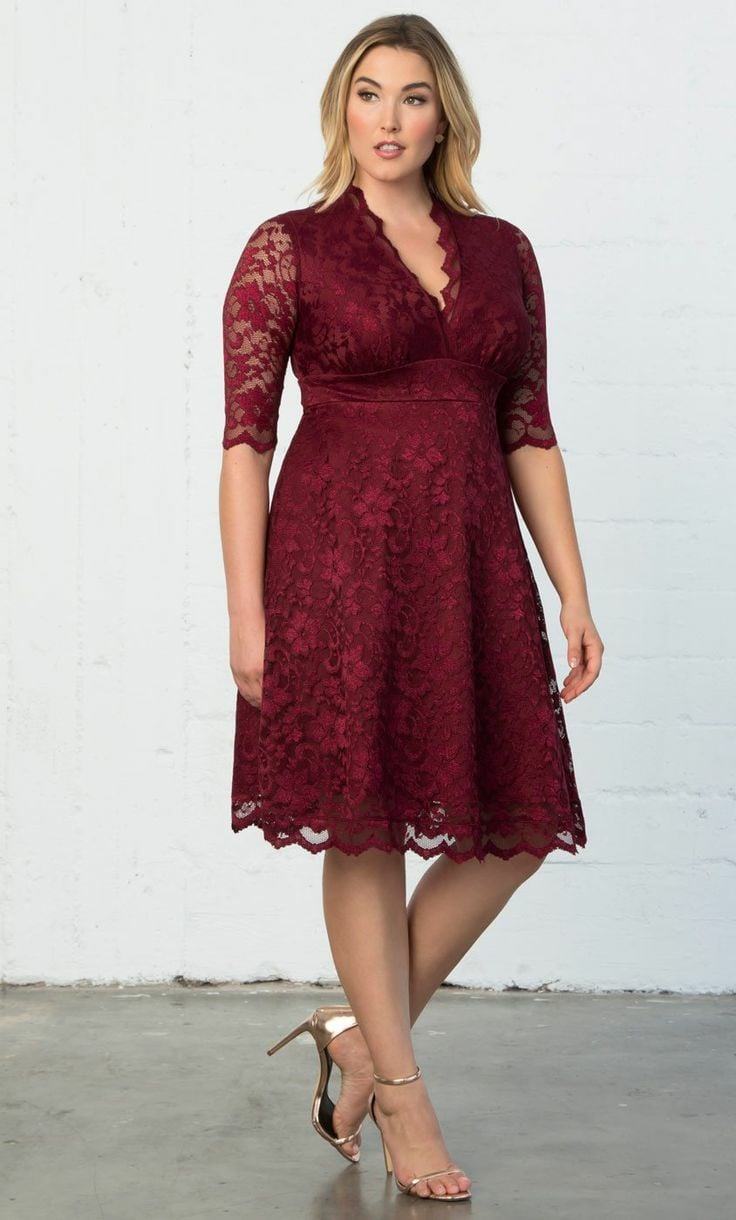 VESTIDO MUJER KADRIHEL BURDEO TODO DE ENCAJE MAS BOLERO IDEAL PARA FIESTA GALA COCTEL BODA VC044 - 1