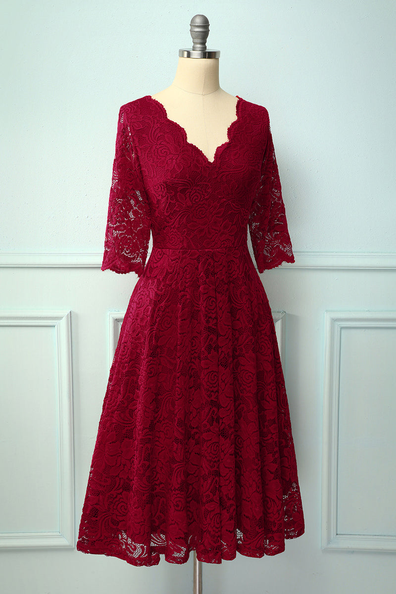 VESTIDO ACAMPANADO MUJER KADRIHEL BURDEO IDEAL PARA FIESTA GALA COCTEL BODA VC053 - 1