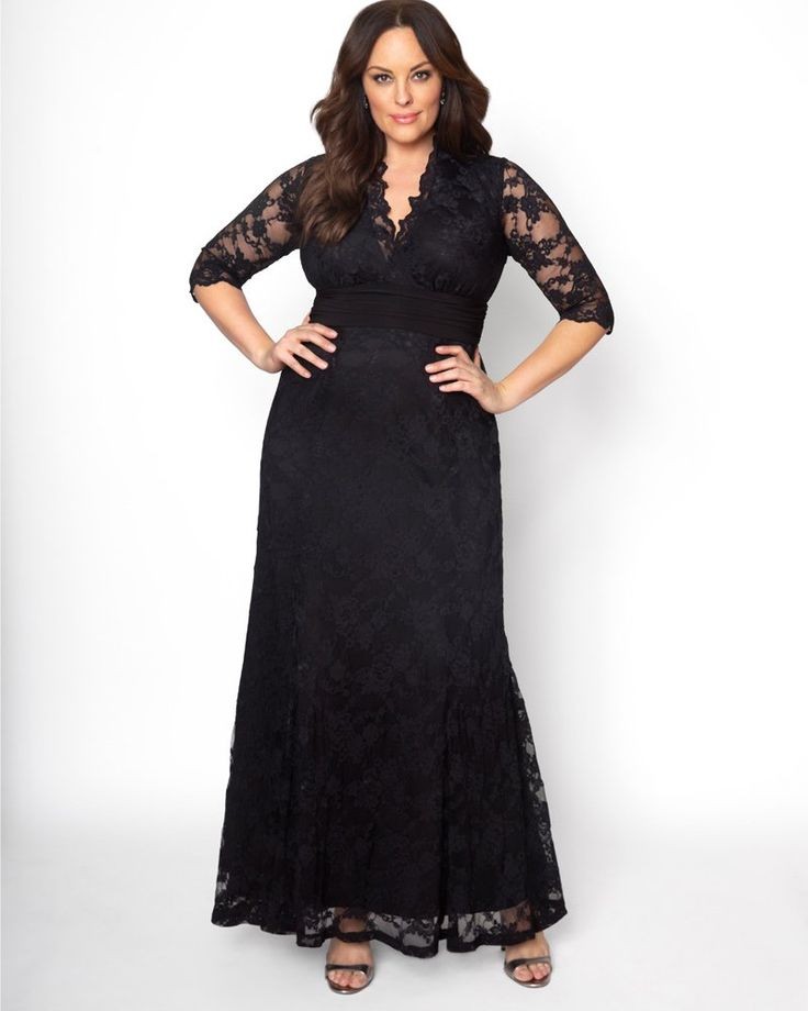 VESTIDO LARGO MUJER KADRIHEL NEGRO TODO DE ENCAJE IDEAL PARA FIESTA GALA COCTEL BODA VL009 - 1