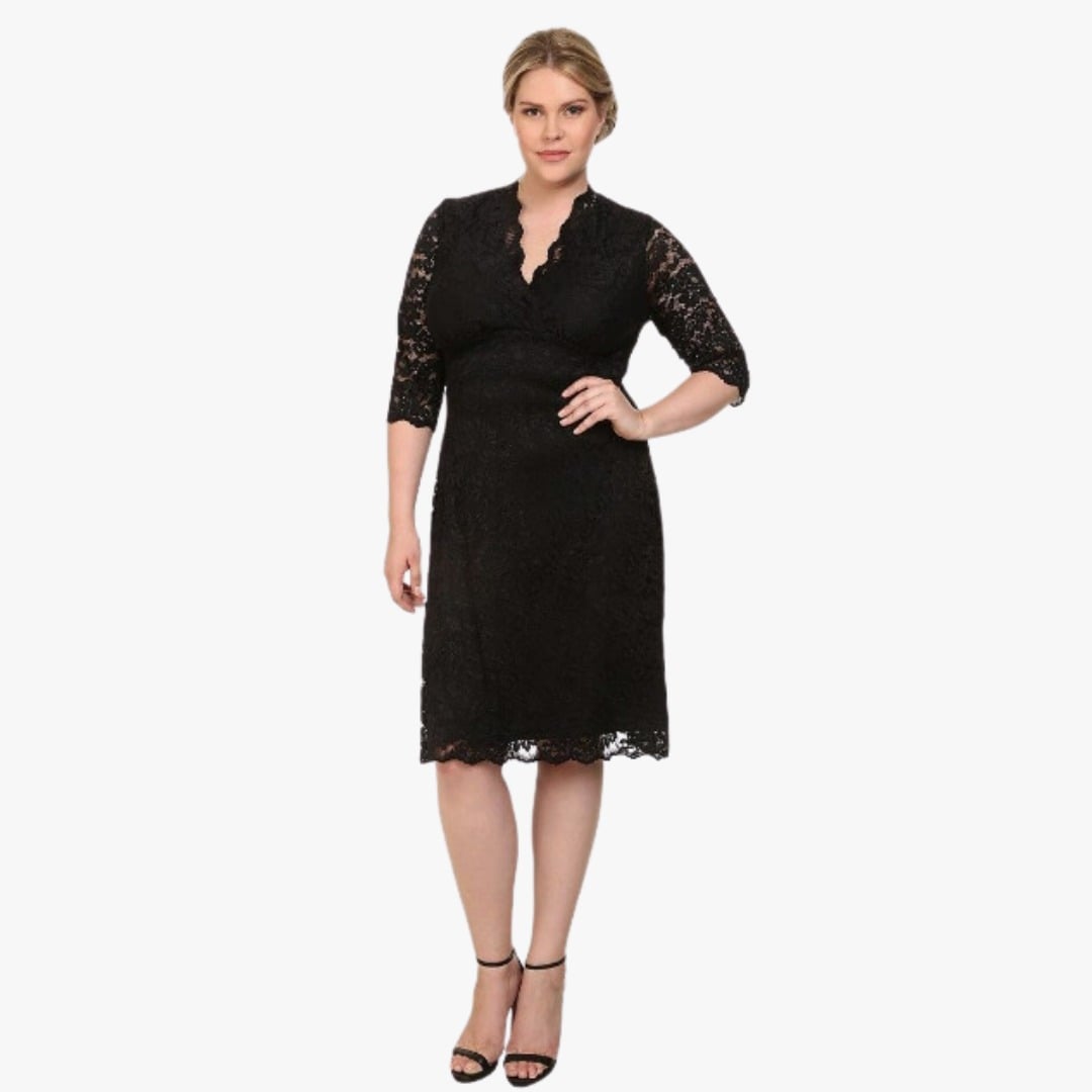 VESTIDO CORTO MUJER KADRIHEL AZUL MARINO SEMIAJUSTADO IDEAL PARA FIESTA GALA COCTEL BODA AJ018 - 1